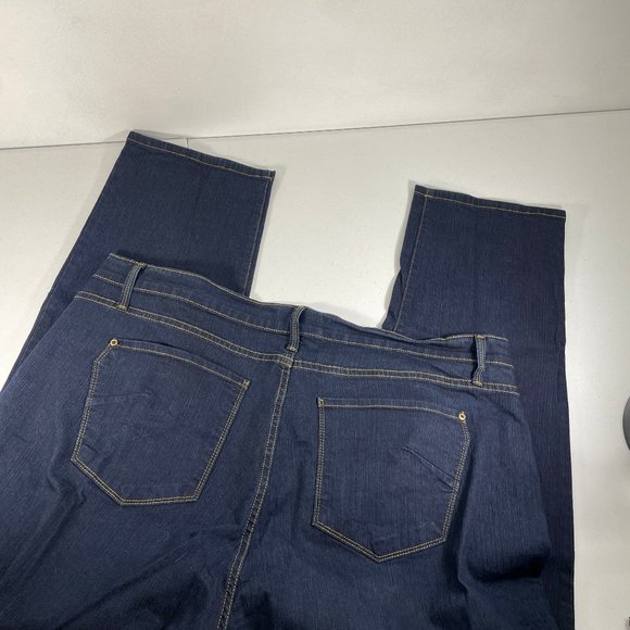 James Icon Jeans Women's Plus Size 22 Twiggy Z China Doll Dark Wash Blue Denim - Picture 2 of 8